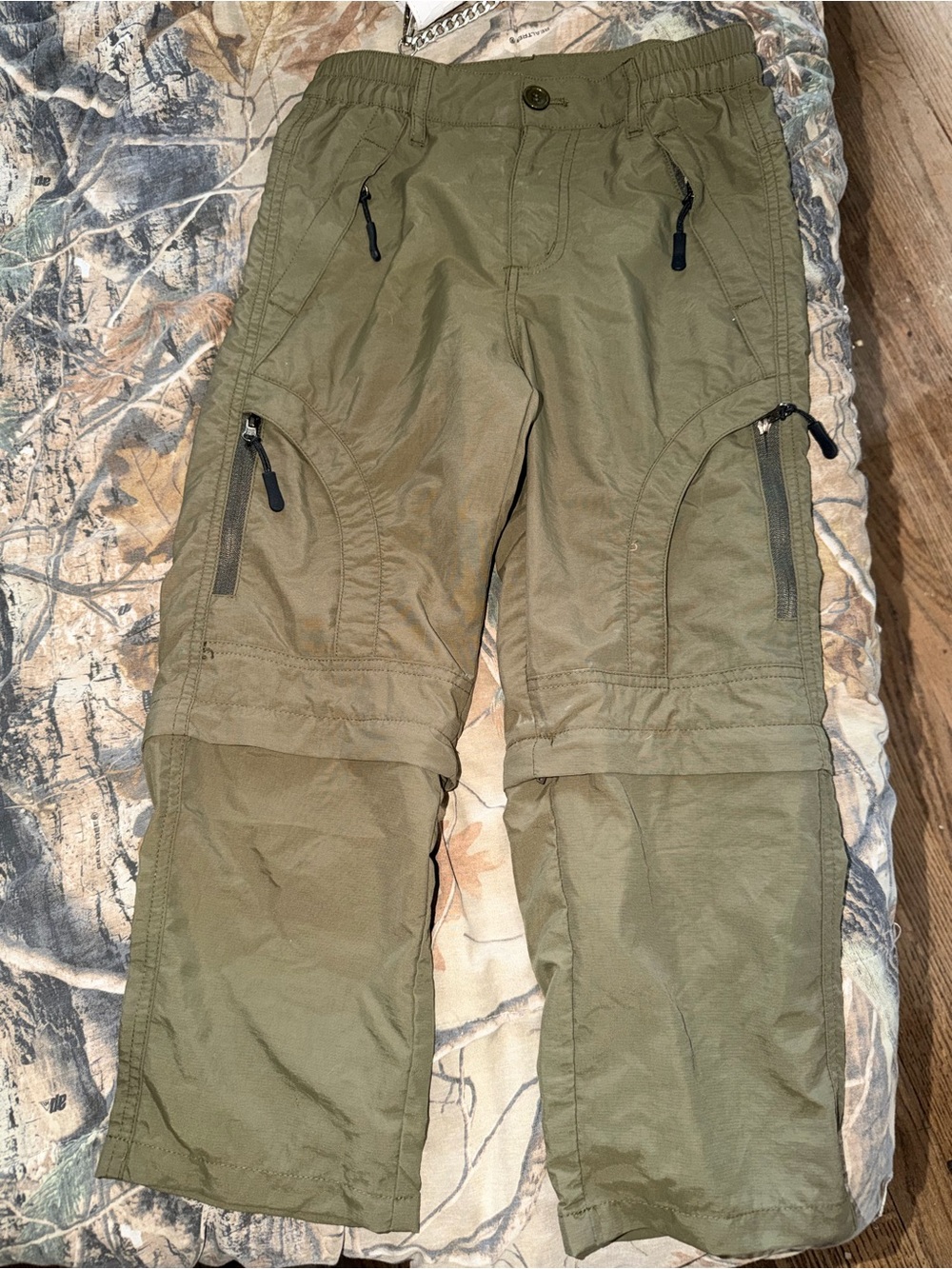 Kids Olive Convertible Cargo Pants